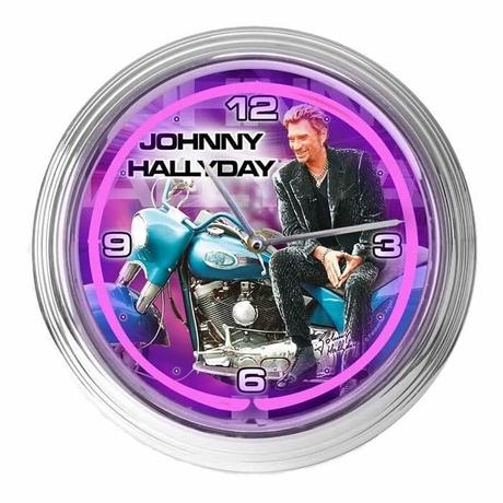 Pendule horloge à néon de Johnny Hallyday !