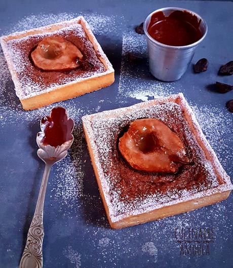 Tarte crème amandine aux poire et au chocolat