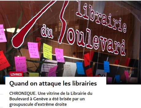 Les fascistes ne redoutent rien tant que les livres… Solidarité #antifa avec la Librairie du Boulevard de #Genève