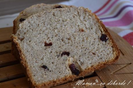 Pain aux pommes, noix de coco et cranberries