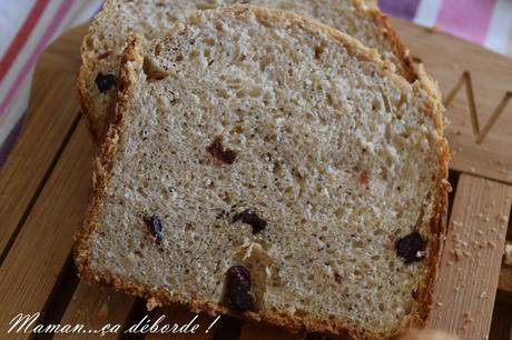 Pain aux pommes, noix de coco et cranberries