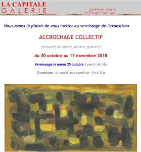 Galerie LA CAPITALE  exposition collective Novembre 2018