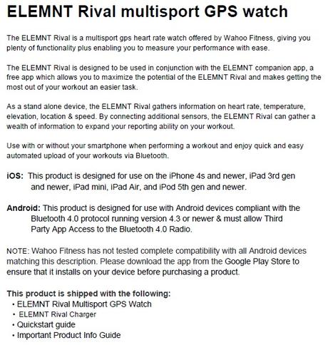 Wahoo Elemnt Rival : spécifications, fonctionnalités, autonomie