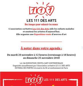 Les 111 des Arts — 20/25 Novembre 2018  Mairie du 8me