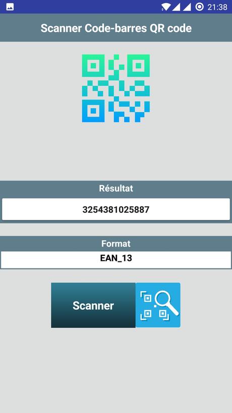 Application Android : Scanner Code-barres QR code Application Android : Scanner Code-barres QR code