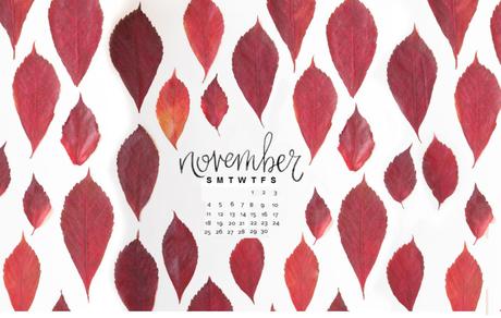 Calendrier novembre 2018 – November 2018 calendar wallpaper