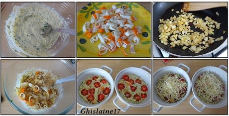 Cassolettes de surimi au parmesan et persil