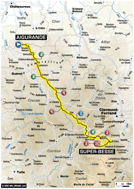 Tour de France : 6ème étape Aigurande - Super Besse (le parcours)