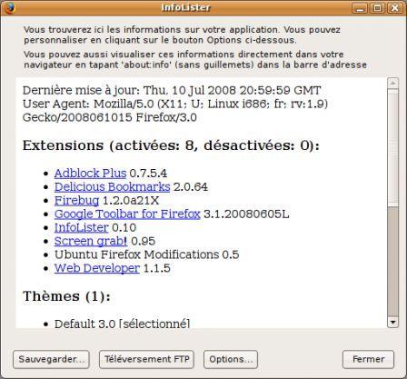 InfoLister ou comment retrouver toutes ses extensions Firefox InfoLister ou comment retrouver toutes ses extensions Firefox