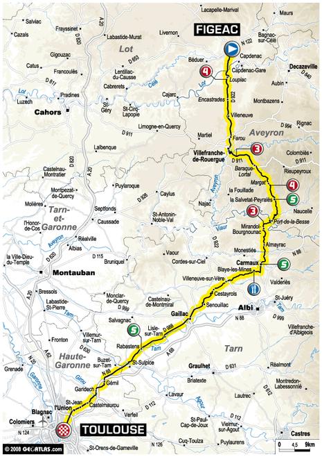 Tour de France : 8ème étape Figeac - Brioude (le parcours)