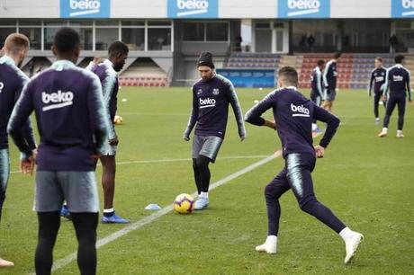 Umtiti et Messi de retour à l’entraînement collectif