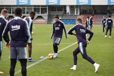 Umtiti et Messi de retour à l’entraînement collectif Umtiti et Messi de retour à l’entraînement collectif