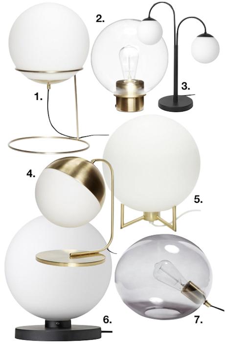 lampe boule shopping list lampe de chevet sphère rond or noir design tendance 2018 clemaroundthecorner blog déco