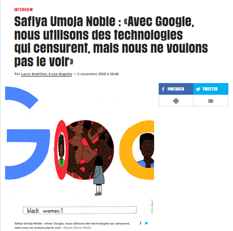 Toujours sur la trace des algorithmes racistes et sexistes de Google