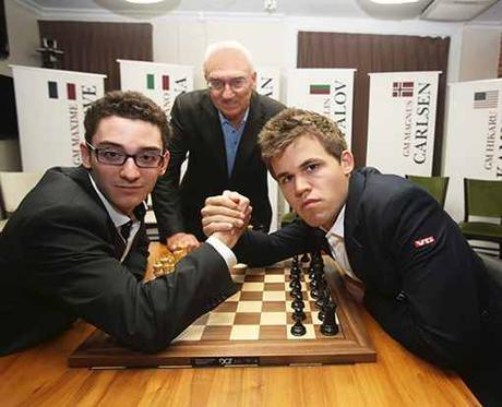 Le championnat du monde d'échecs entre Magnus Carlsen et Fabiano Caruana n'est plus que dans une semaine ! Cette photo a été prise par le légendaire photographe écossais Harry Benson pendant la Sinquefield Cup 2014 - Photo © Harry Benson