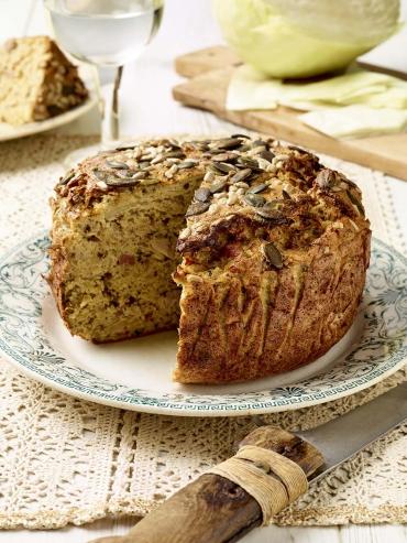 Pudding bio au chou vert et graines croquantes Recette : Pudding bio au chou vert et graines croquantes par Belledonne