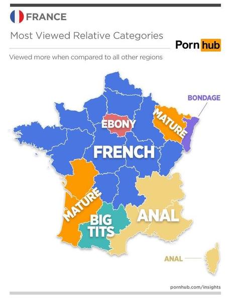 Stats Pornhub par région