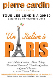 Un bon spectacle chez Maxims “un italien à Paris” ,mise en scène de Gérard Chambre Un bon spectacle chez Maxims “un italien à Paris” ,mise en scène de Gérard Chambre