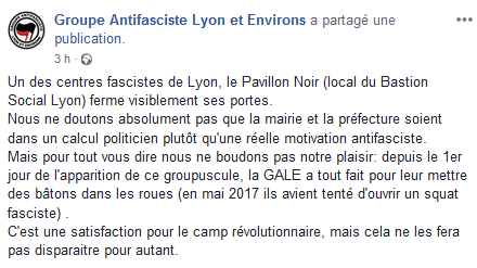 une verrue fasciste de moins : Le bastion « social » de Lyon ferme. JOIE.