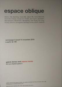 Galerie Denise René  (Marais)     »  Espace Oblique  » à partir du 15 Novembre 2018