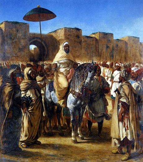 Peinture - Le Sultan et le Chevalier, une affaire de parasol commune à Eugène Delacroix (1798-1859) et Charles Le Brun (1619-1690) Peinture - Le Sultan et le Chevalier, une affaire de parasol commune à Eugène Delacroix (1798-1859) et Charles Le Brun (1619-1690)
