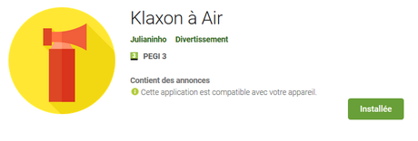 Application Android : Klaxon à Air Application Android : Klaxon à Air