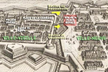 Plan de Nancy en 1645