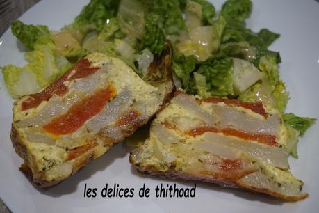 terrine de topinambours, mozzarella et tomates