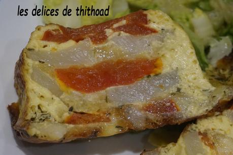 terrine de topinambours, mozzarella et tomates