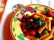 Pâtes "tomates poêle", avec aubergine