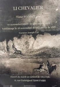 exposition LI CHEVALIER  « Time Within Time »  10 /11 / au 17/12/2018