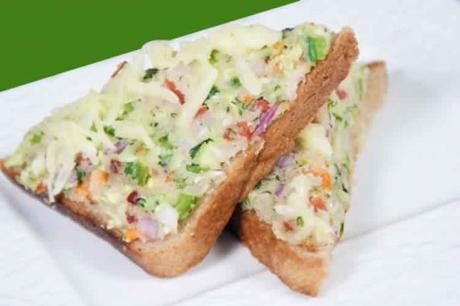 Recette pain grillé au fromage et légumes ww