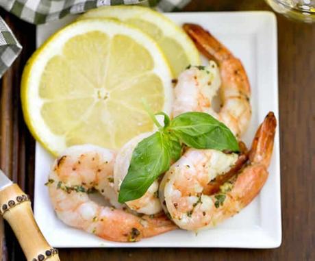 Recette crevettes au citron et herbes ww