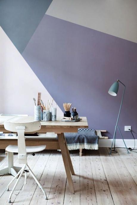 deco graphic violet mur color block chambre atelier cocooning hygge