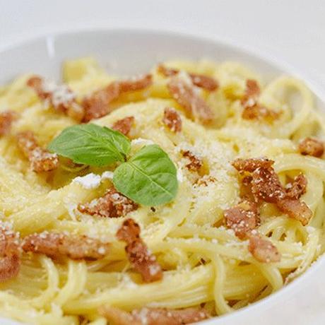 Pâtes carbonara au camembert