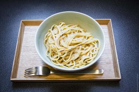 Gomèn’nassaï, scusate… – Lingine au miso, façon « cacio e pepe » pasta