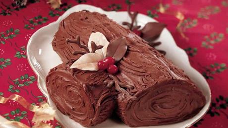 Bûche de Noël au chocolat et café