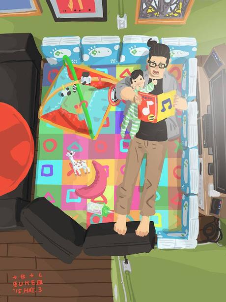 Blue, le papa célibataire qui illustre sa vie quotidienne avec son fils Blue, le papa célibataire qui illustre sa vie quotidienne avec son fils