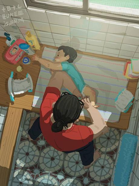 Blue, le papa célibataire qui illustre sa vie quotidienne avec son fils Blue, le papa célibataire qui illustre sa vie quotidienne avec son fils