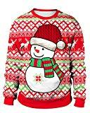 Pull de Noël pour homme : ma sélection top délire ! JOLIME Pull de Noël Homme Femme Sweats Moche Imprimé Renne Bonhomme de Neige Xmas Sweatshirt 602 XXL
