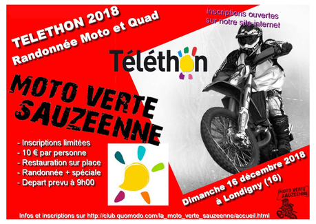 Randonnée Moto et Quad Téléthon, le 16 décembre 2018 à Londigny (16)