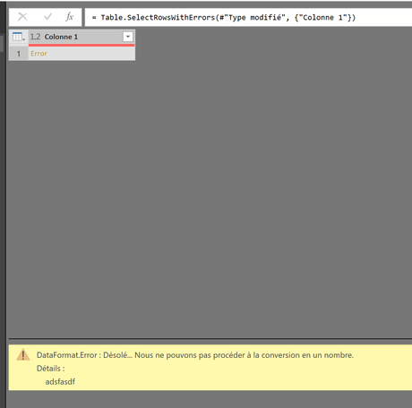 Erreurs Power BI