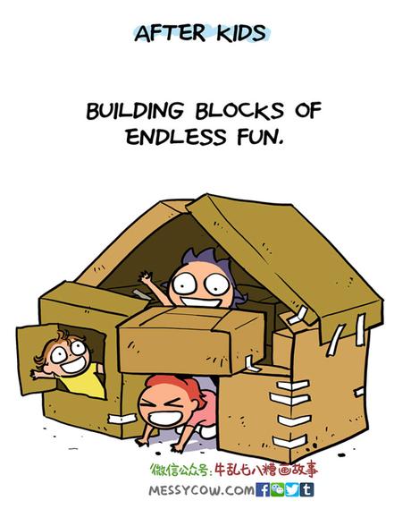 Il illustre le changement brutal provoqué par l’arrivée des enfants Il illustre le changement brutal provoqué par l’arrivée des enfants