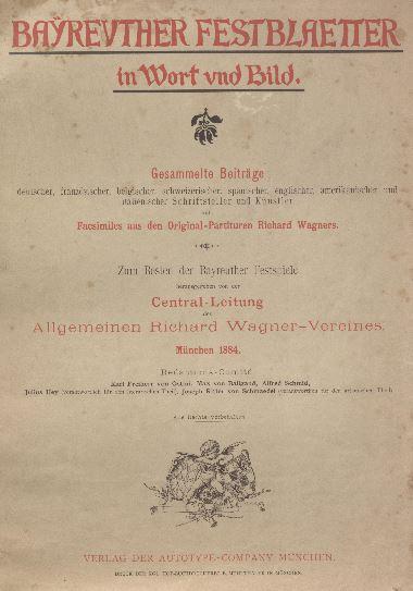 Bayreuther Festblätter im Wort und Bild (1884), la Gazette des fêtes de Bayreuth