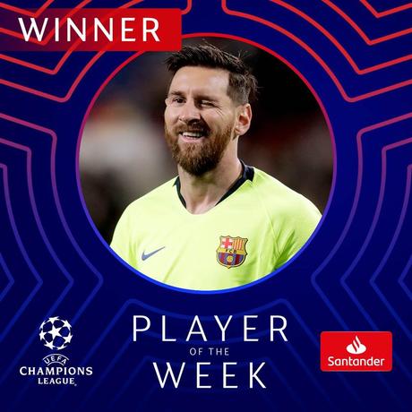 Lionel Messi élu joueur de la semaine en Ligue des champions