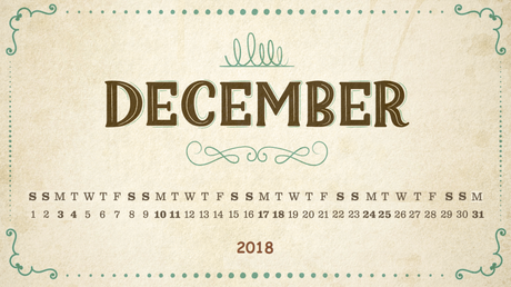 Calendrier Décembre 2018 – December 2018 Calendar