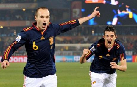 David Villa et Iniesta de nouveau réunis sous les mêmes couleurs.
