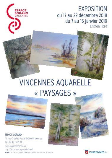 Expositions d’aquarelle en décembre : Vincennes  + St-Prix + Truyes + Riantec