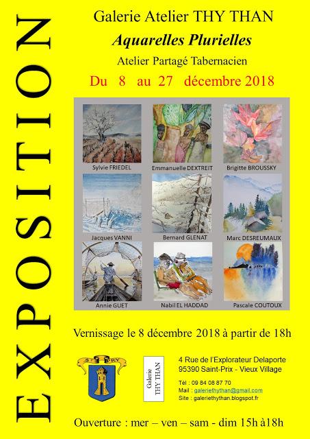 Expositions d’aquarelle en décembre : Vincennes  + St-Prix + Truyes + Riantec