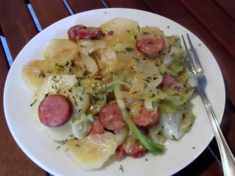 Saucisses aux Chou et pomme de terre au cookeo